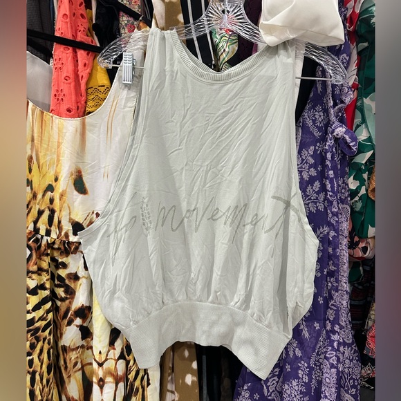 FREE PEOPLE MOVEMENT CUTOUT TANK TOP IN LIGHT GREEN - Picture 3 of 6
